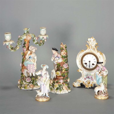 Lot 340 - Group of Five Continental Porcelain Table...