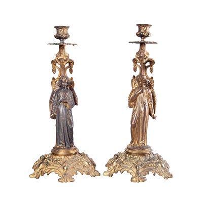 Lot 215 - Pair of Renaissance Revival Gilt-Metal...