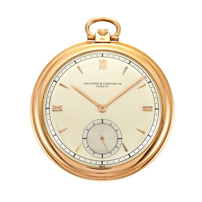 Lot 193 - Rose Gold Open Face Pocket Watch, Vacheron & Constantin