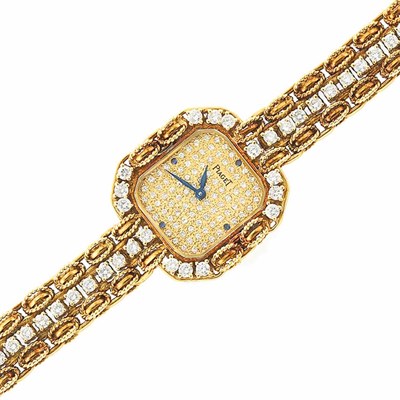 Lot 802 - Lady's Gold and Diamond Wristwatch, Piaget