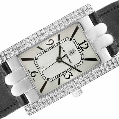 Lot 820 - White Gold and Diamond 'Avenue' Wristwatch, Harry Winston