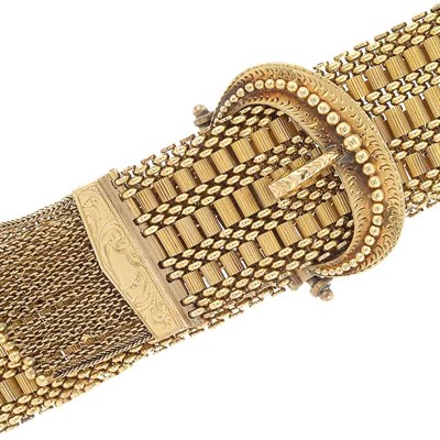 Lot 124 - Gold Buckle Slide Fringe Bracelet