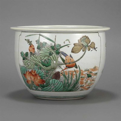Lot 355 - Chinese Enameled Porcelain Jardiniere Painted...