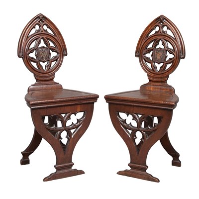 Lot 110 - Pair of George IV Mahogany Hall Chairs Second...