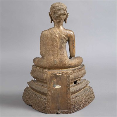 Lot 555 - Thai Seated Bronze Figure of a Buddha Height...