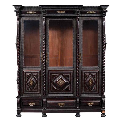 Lot 119 - Indo-Portuguese Rosewood and Hardwood Bookcase...