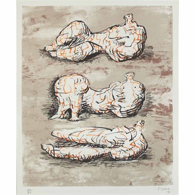Lot 85 - Henry Moore THREE RECLINING FIGURES (C. 181)...