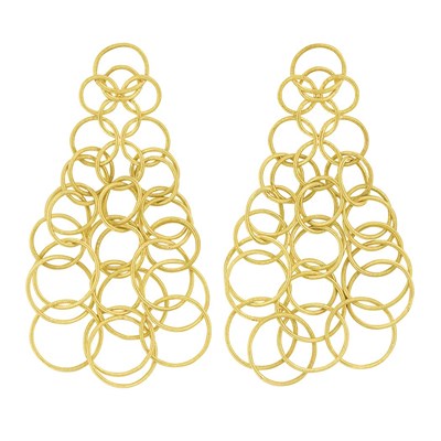 Lot 831 - Pair of Gold 'Hawaii' Pendant-Earrings, Buccellati
