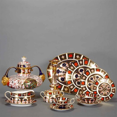 Lot 474 - Royal Crown Derby Imari Porcelain Dinner...