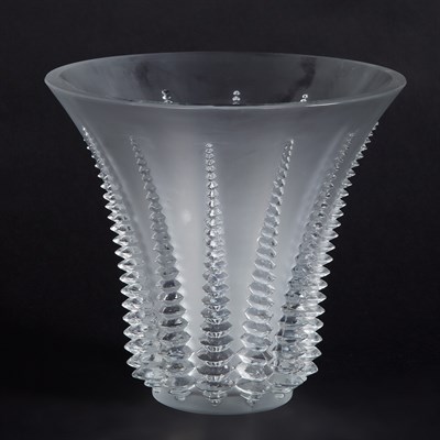 Lot 386 - Lalique Molded Glass Font-Romeu Vase Modern Of...