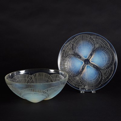 Lot 614 - Two R. Lalique Molded Opalescent Glass...