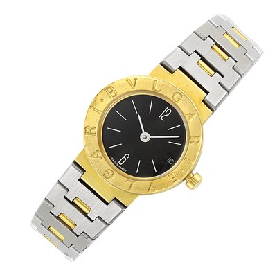 Lot 384 - Lady's Stainless Steel and Gold Wristwatch, Bulgari