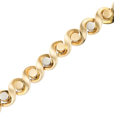 Lot 713 - Retro Yellow and White Gold Bracelet