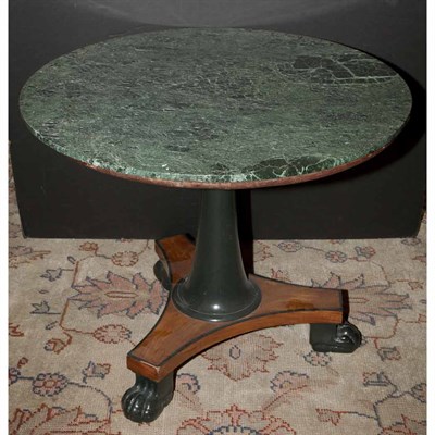 Lot 324 - Empire Style Marble Top Mahogany Center Table...