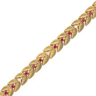 Lot 805 - Gold, Ruby and Diamond Bracelet, Van Cleef & Arpels, France