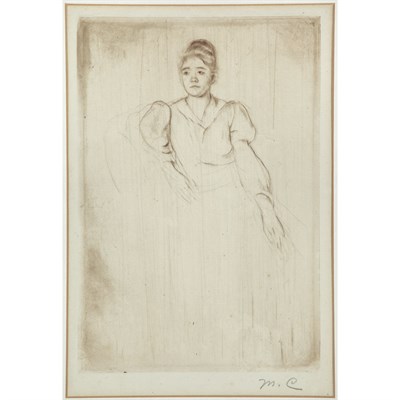 Lot 27 - Mary Cassatt (1844-1926) MARJORIE WEARING A...
