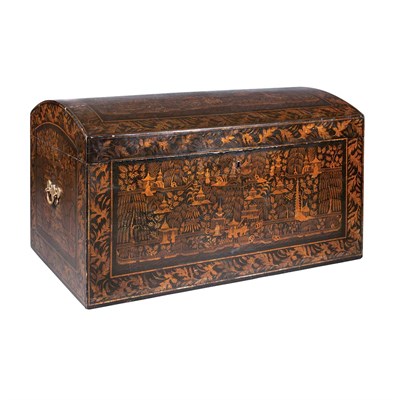 Lot 254 - Chinese Export Gilt Decorated Black Lacquered...