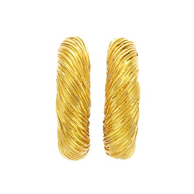Lot 594 - Pair of Gold Hoop Earrings, Kutchinsky