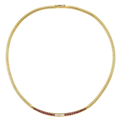 Lot 307 - Gold, Ruby and Diamond Necklace, Van Cleef & Arpels