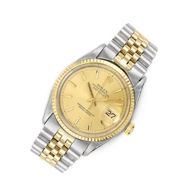 Lot 165 - Gentleman's Stainless Steel and Gold Wristwatch, Rolex