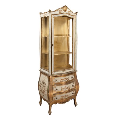 Lot 191 - Italian Rococo Style Gilt and Painted Vitrine...