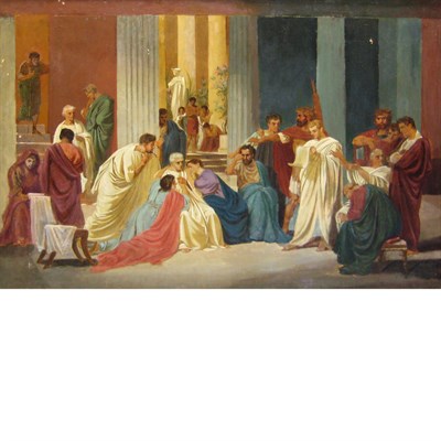 Lot 26 - European School 20th Century The Judgment Oil...