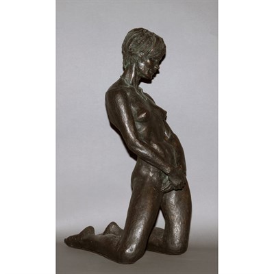 Lot 216 - Resin Figure of a Kneeling Nude Signed and...
