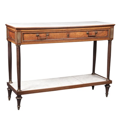 Lot 398 - Louis XVI Style Brass Bound Mahogany Console...