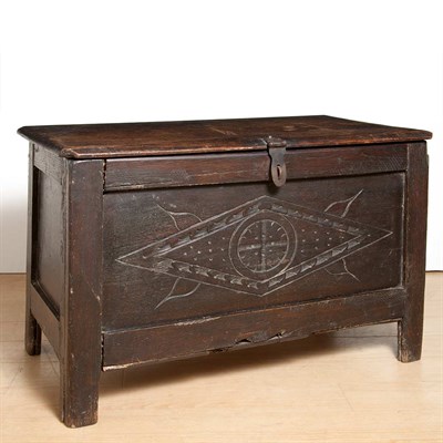 Lot 146 - Baroque Style Stained Oak Trunk Height 19...