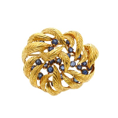 Lot 611 - Gold and Sapphire Brooch, Tiffany & Co.