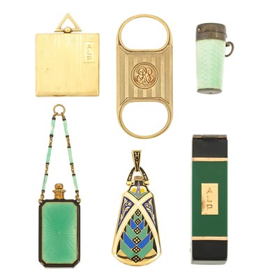 Lot 594 - Group of Enamel, Guilloche Enamel and Hardstone Period Items