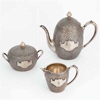 Lot 390 - Dutch 800 Quality Silver Three-Piece Tea...