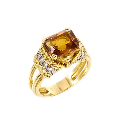 Lot 12 - Gold, Citrine and Diamond Ring, Mellerio