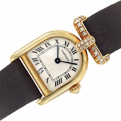 Lot 788 - Lady's Gold and Diamond Wristwatch, Cartier, Paris