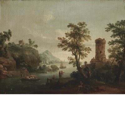 Lot 47 - Follower of Carle Vernet River Landscape with...