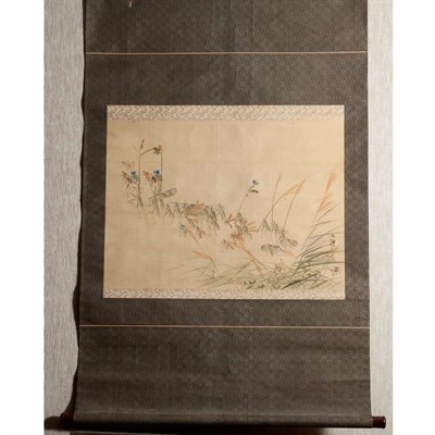 Lot 554 - Japanese Hanging Wall Scroll Depicting...