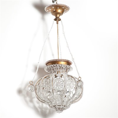 Lot 450 - French Style Beaded Hall Lantern Height 24...