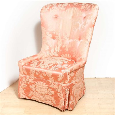 Lot 171 - Silk Upholstered Slipper Chair