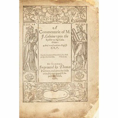 Lot 162 - [CALVIN, JEAN]. A commentarie of M. I. Caluine...
