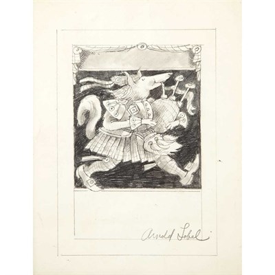 Lot 260 - LOBEL, ARNOLD [Bagpiper Fox]. Pencil on thin...