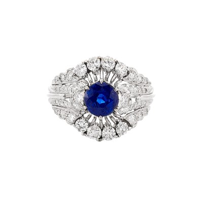 Lot 473 - White Gold, Sapphire and Diamond Ring