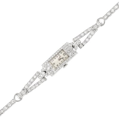 Lot 248 - Platinum and Diamond Wristwatch