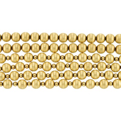 Lot 126 - Double Strand and Single Strand Gold Bead Necklaces