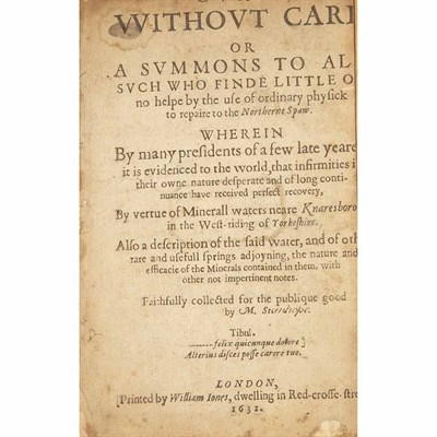 Lot 176 - [MEDICINE] STANHOPE, MICHAEL. Cures vvithout...