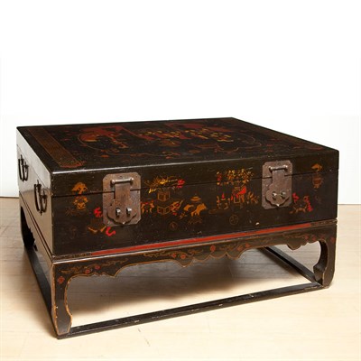 Lot 152 - Chinese Style Painted Chest on Stand Height 18...