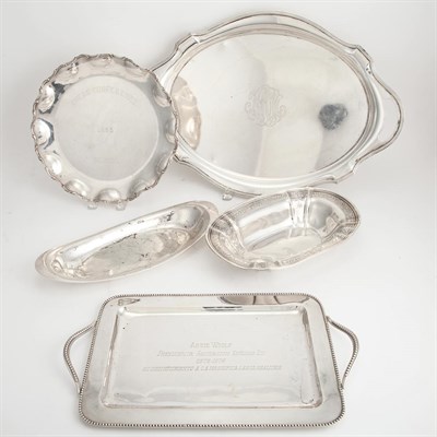 Lot 392 - Group of Five Sterling Silver Trays Total...