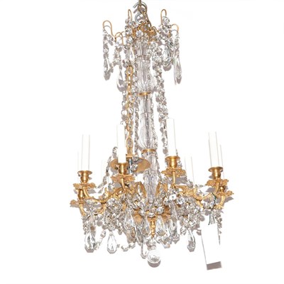 Lot 439 - French Gilt-Metal and Glass Nine-Light...