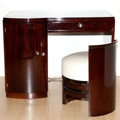 Lot 228 - Art Deco Style Desk and Chair Rosewood and...