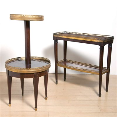 Lot 436 - Louis XVI Style Marble Top Mahogany Tambour...