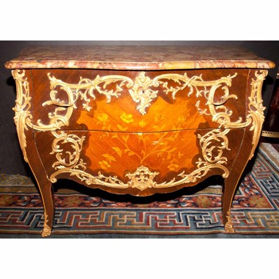 Lot 535A - Louis XV Style Gilt Metal Mounted Marquetry...